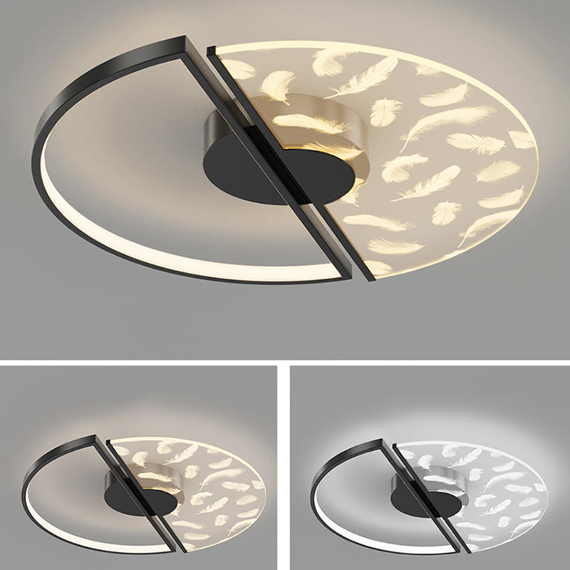 Round Flush Mount Ceiling Light Acrylic Modern Simplicity Flush Mount Ceiling Light for Living Room