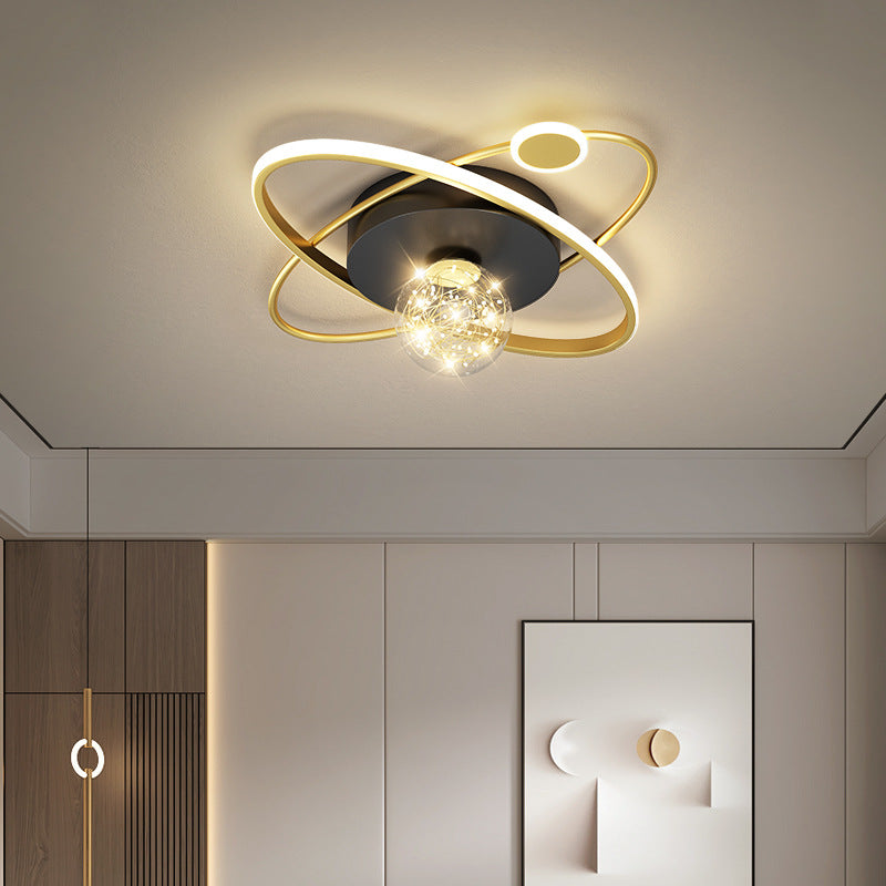 ANILLO Círculo Semi Flush Mount Lighture Simplicidad moderna Luz de montaje de techo Fixtura para dormitorio