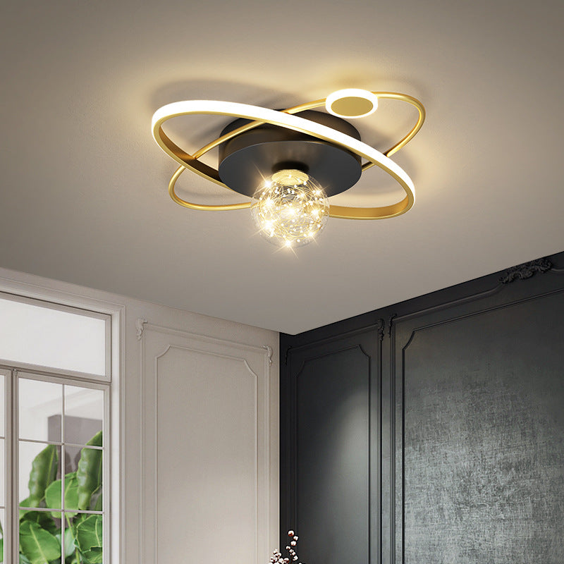 Circle Ring Semi Flush Mount Light Fixture Modern Simplicity Ceiling Mount Light Fixture for Bedroom