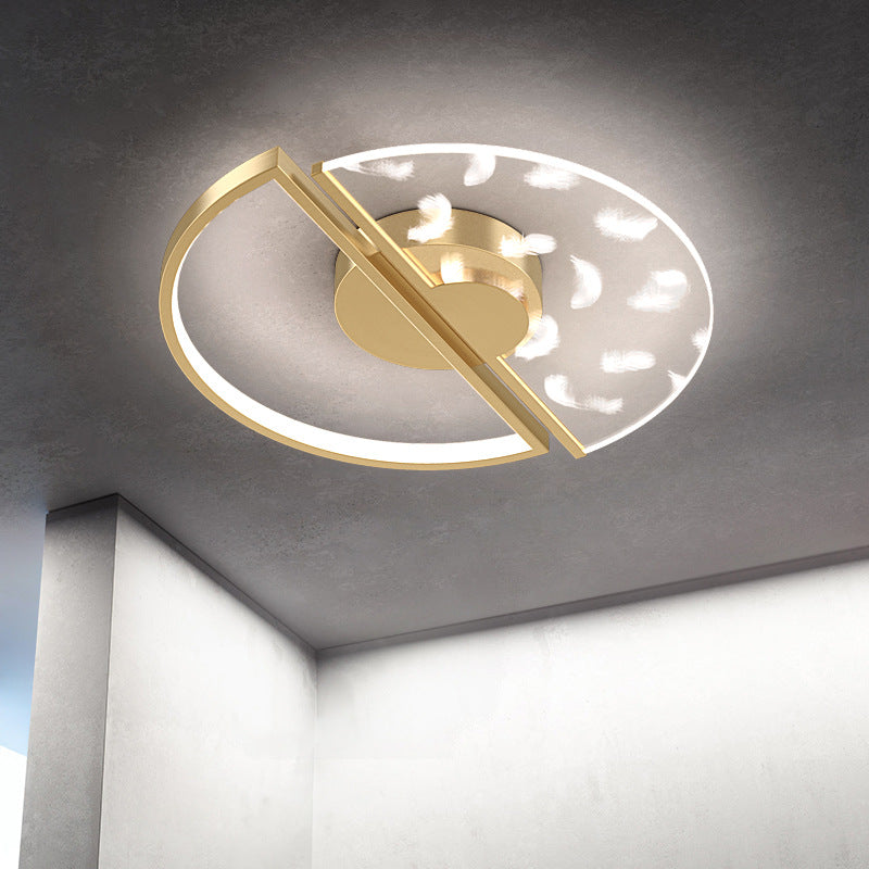 Round Flush Mount Ceiling Light Acrylic Modern Simplicity Flush Mount Ceiling Light for Living Room