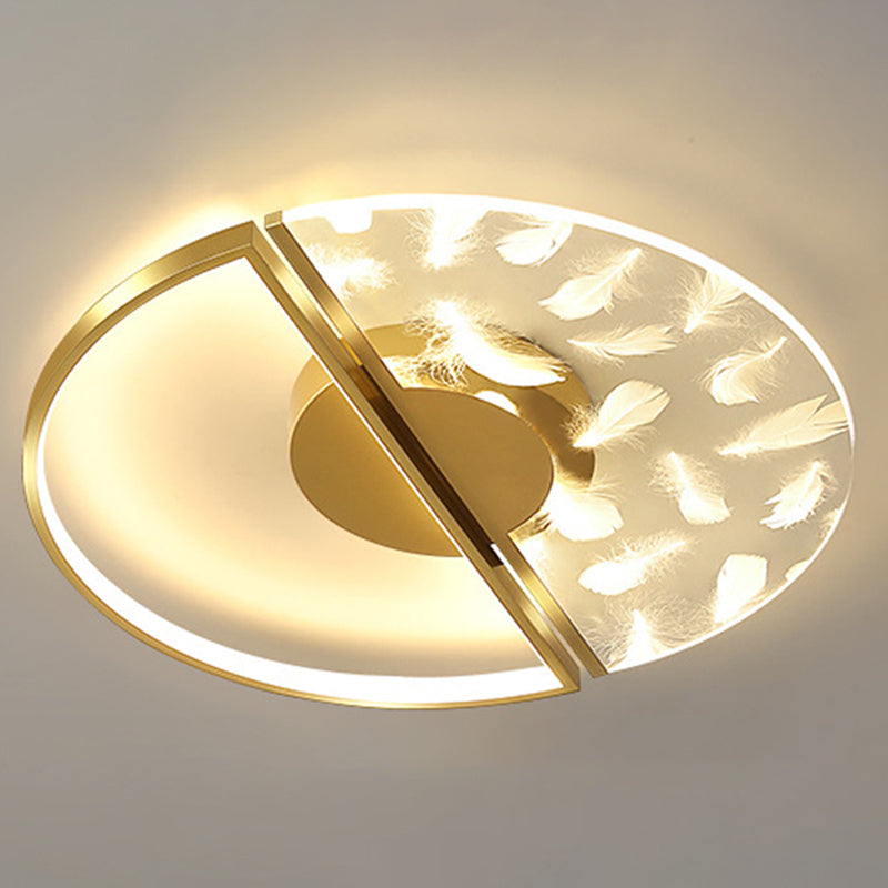 Round Flush Mount Ceiling Light Acrylic Modern Simplicity Flush Mount Ceiling Light for Living Room