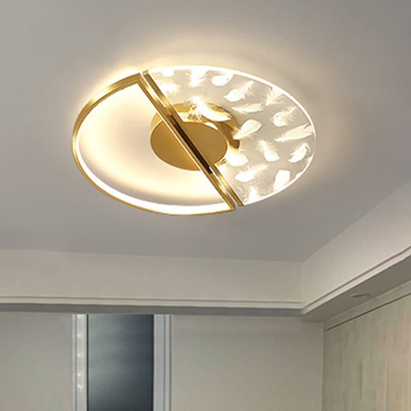 Round Flush Mount Ceiling Light Acrylic Modern Simplicity Flush Mount Ceiling Light for Living Room