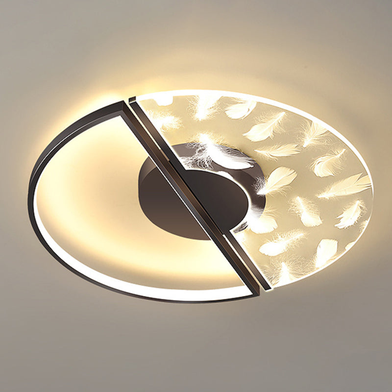 Round Flush Mount Ceiling Light Acrylic Modern Simplicity Flush Mount Ceiling Light for Living Room