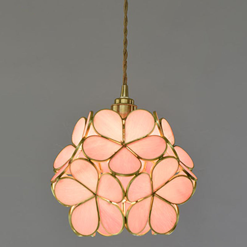 Tiffany-stijl bloemen hanger verlichtingsarmatuur gekleurd glasophanging hanglampje