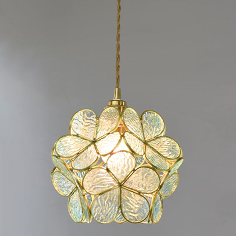 Accesorio de iluminación de colgante floral de estilo Tiffany de vidrio manchado de colgante de colgante de colgante