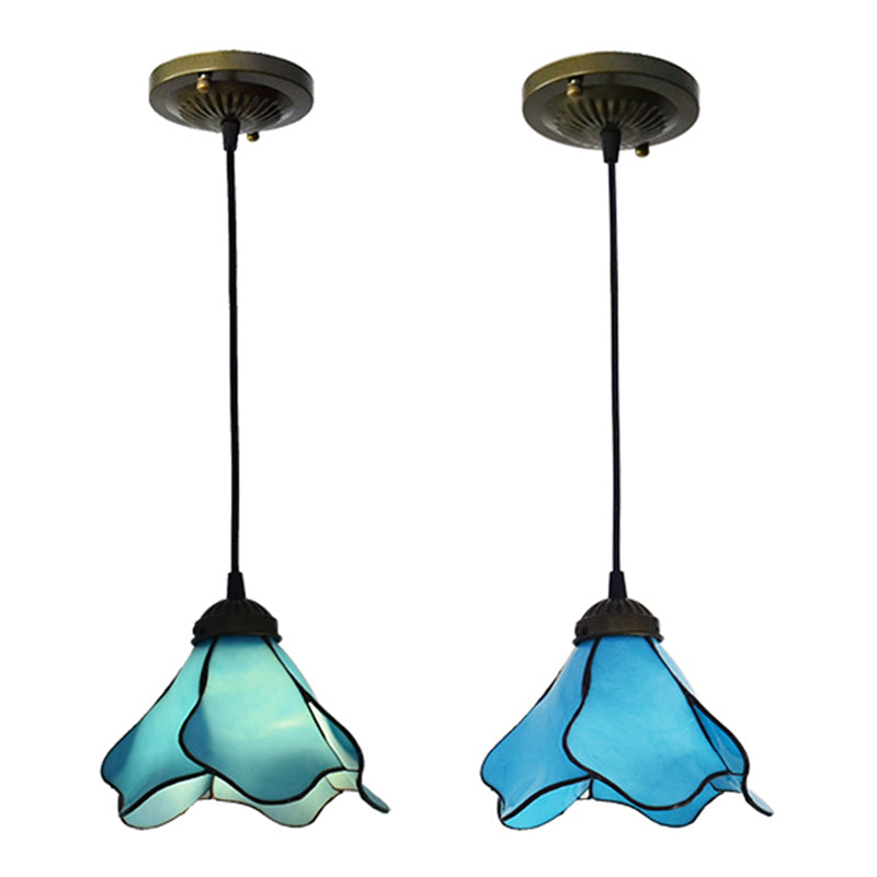 Lotus gebrandschilderde glazen hanglampverlichting armatuur Tiffany -stijl gesuspendeerd verlichtingsarmatuur