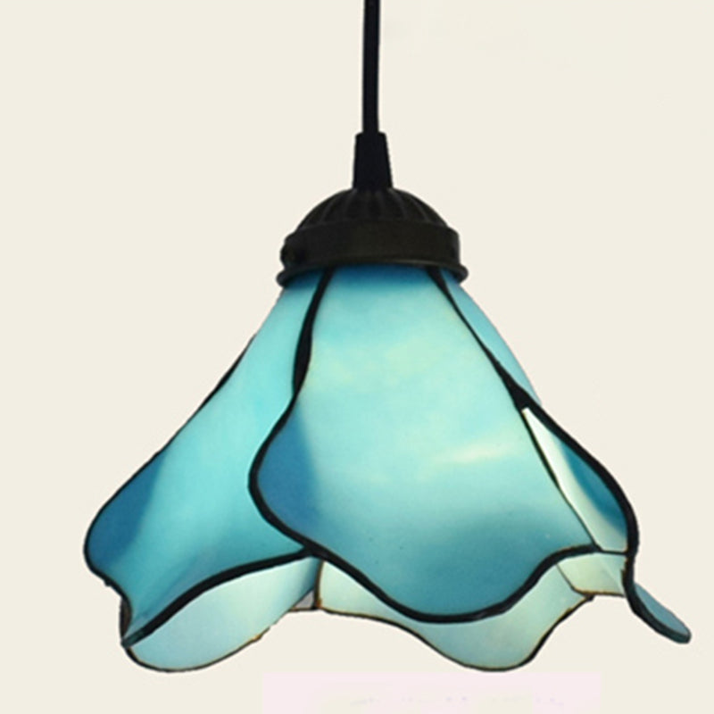 Amélior d'éclairage pendentif en verre taché de lotus
