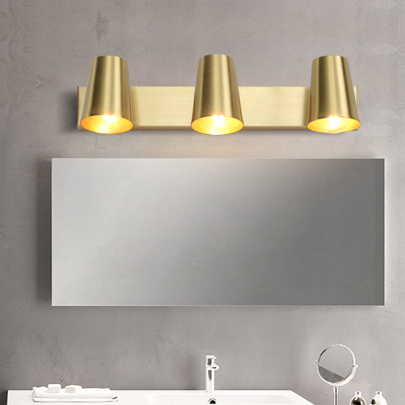 Cone Shaped Wall Light Sconce Nordic Metal Bathroom Wall Mount Light Fixture in Gold