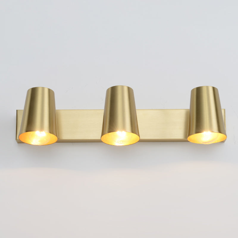 Cone Shaped Wall Light Sconce Nordic Metal Bathroom Wall Mount Light Fixture in Gold