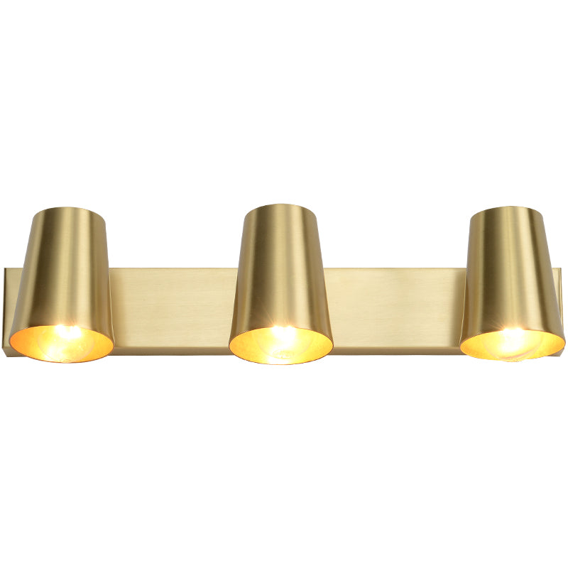 Cone Shaped Wall Light Sconce Nordic Metal Bathroom Wall Mount Light Fixture in Gold