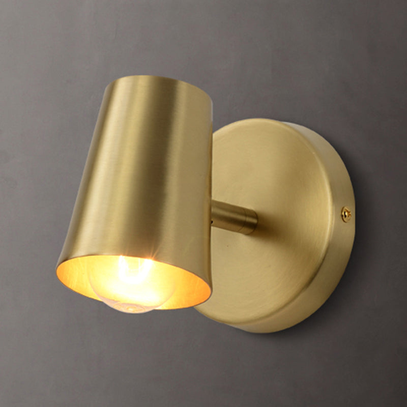 Cone Shaped Wall Light Sconce Nordic Metal Bathroom Wall Mount Light Fixture in Gold