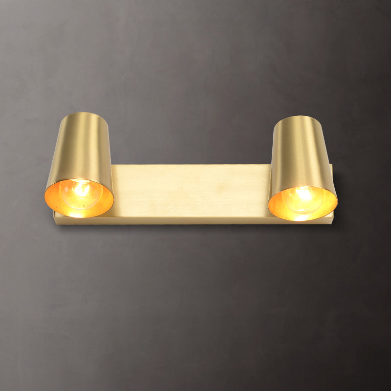 Cone Shaped Wall Light Sconce Nordic Metal Bathroom Wall Mount Light Fixture in Gold