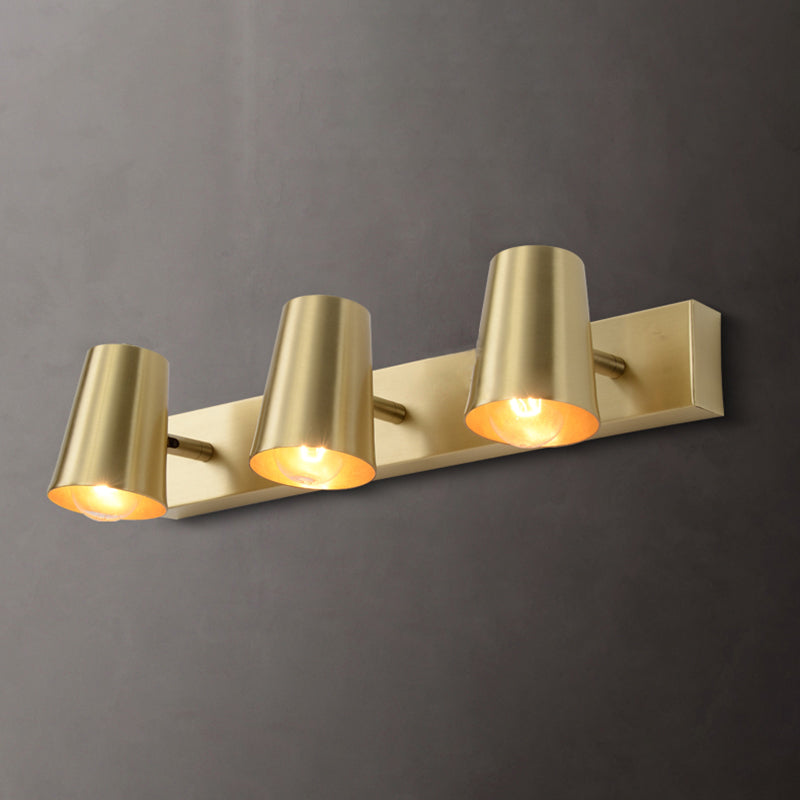 Cone Shaped Wall Light Sconce Nordic Metal Bathroom Wall Mount Light Fixture in Gold