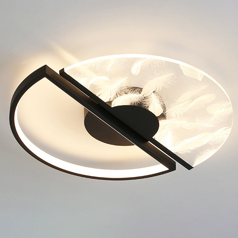 Round Flush Mount Ceiling Light Acrylic Modern Simplicity Flush Mount Ceiling Light for Living Room