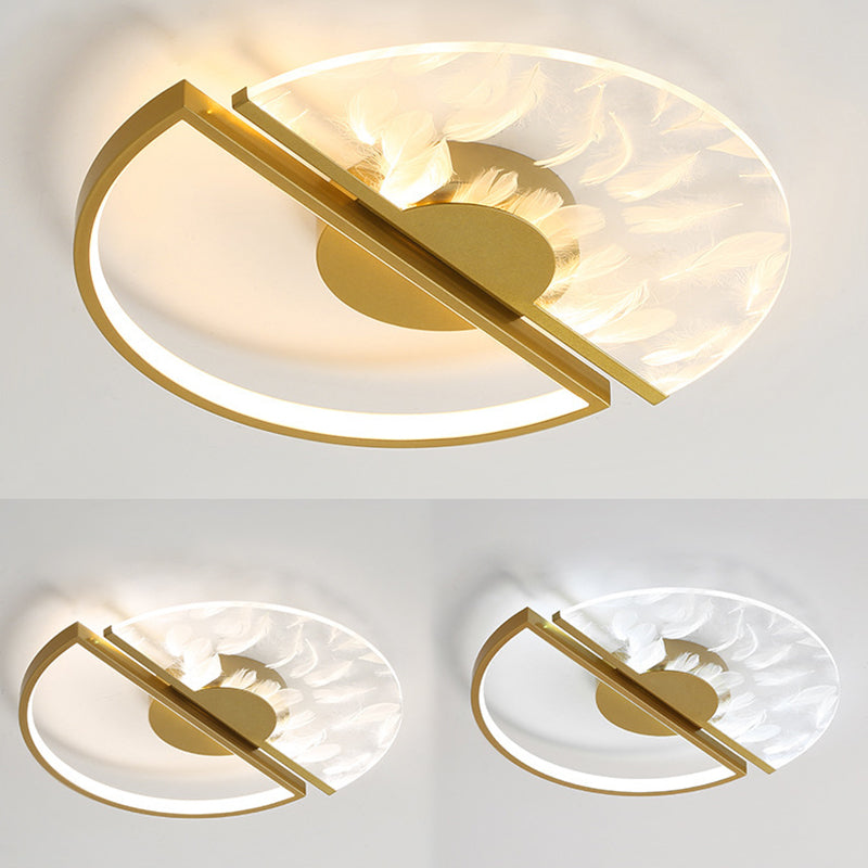 Round Flush Mount Ceiling Light Acrylic Modern Simplicity Flush Mount Ceiling Light for Living Room