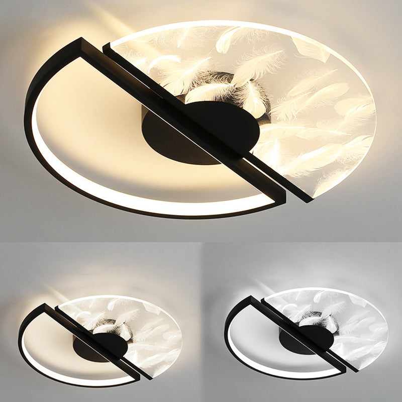 Round Flush Mount Ceiling Light Acrylic Modern Simplicity Flush Mount Ceiling Light for Living Room