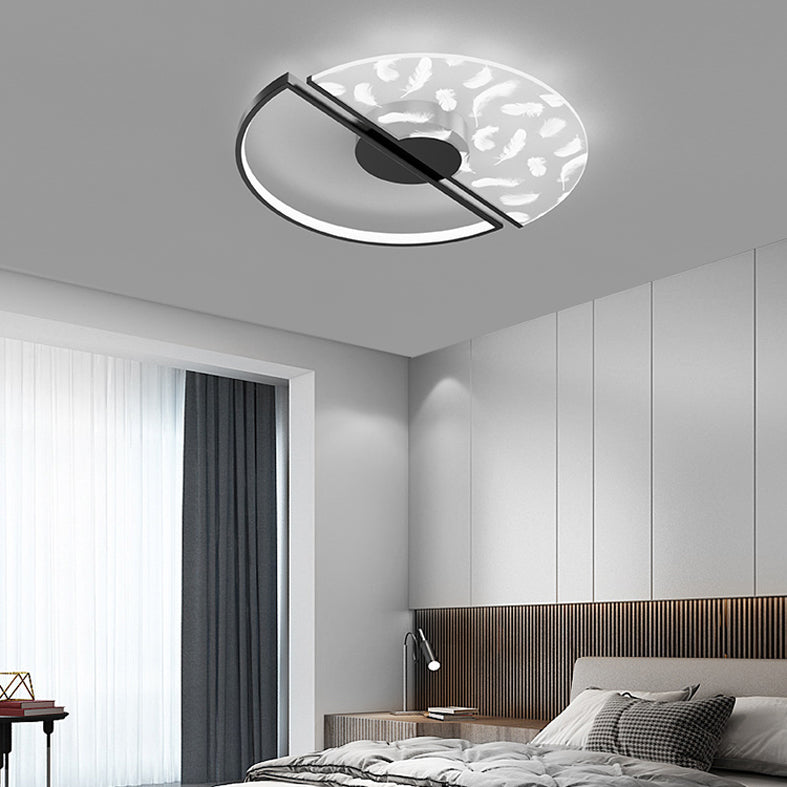 Round Flush Mount Ceiling Light Acrylic Modern Simplicity Flush Mount Ceiling Light for Living Room