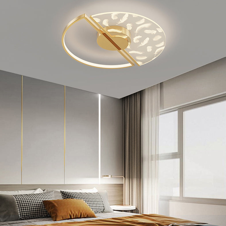 Round Flush Mount Ceiling Light Acrylic Modern Simplicity Flush Mount Ceiling Light for Living Room