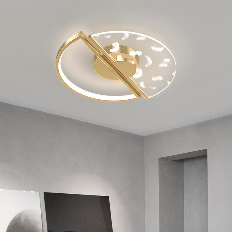 Round Flush Mount Ceiling Light Acrylic Modern Simplicity Flush Mount Ceiling Light for Living Room