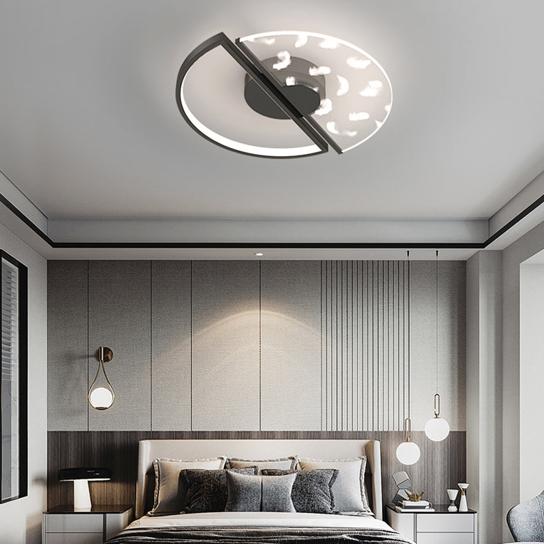 Round Flush Mount Ceiling Light Acrylic Modern Simplicity Flush Mount Ceiling Light for Living Room