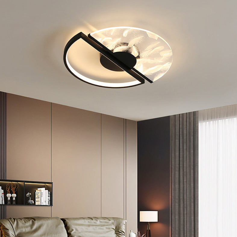 Round Flush Mount Ceiling Light Acrylic Modern Simplicity Flush Mount Ceiling Light for Living Room