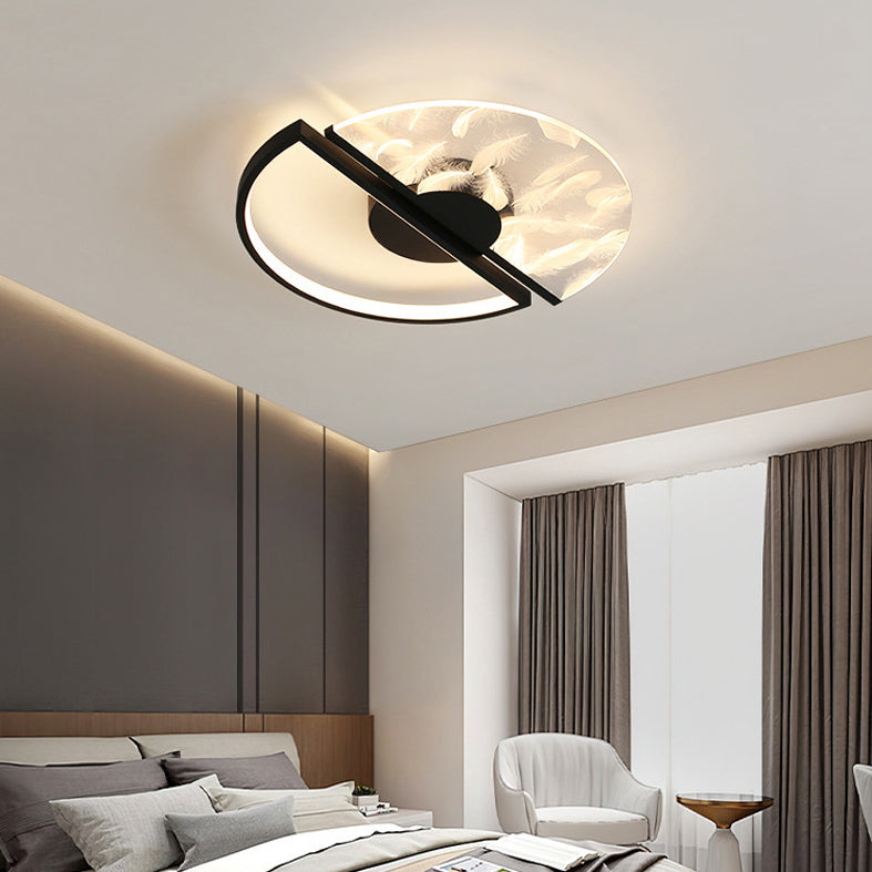 Round Flush Mount Ceiling Light Acrylic Modern Simplicity Flush Mount Ceiling Light for Living Room