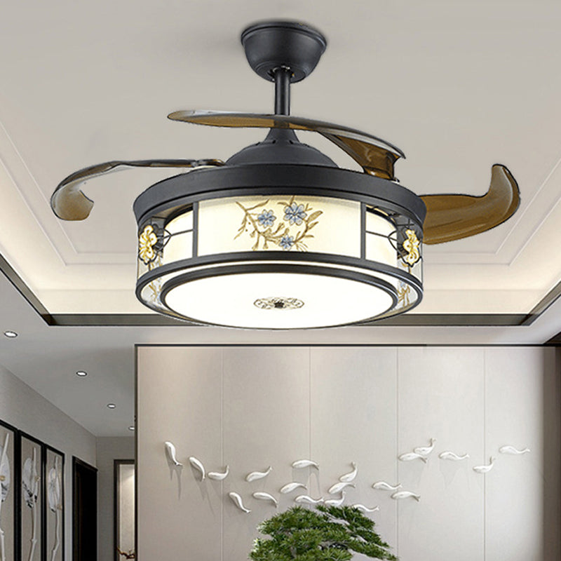 Éclairage de plafond LED Classic Circular Metal Semi Flush Mount Éclairage en noir, télécommande / Contrôle de paroi / Conversion de fréquence