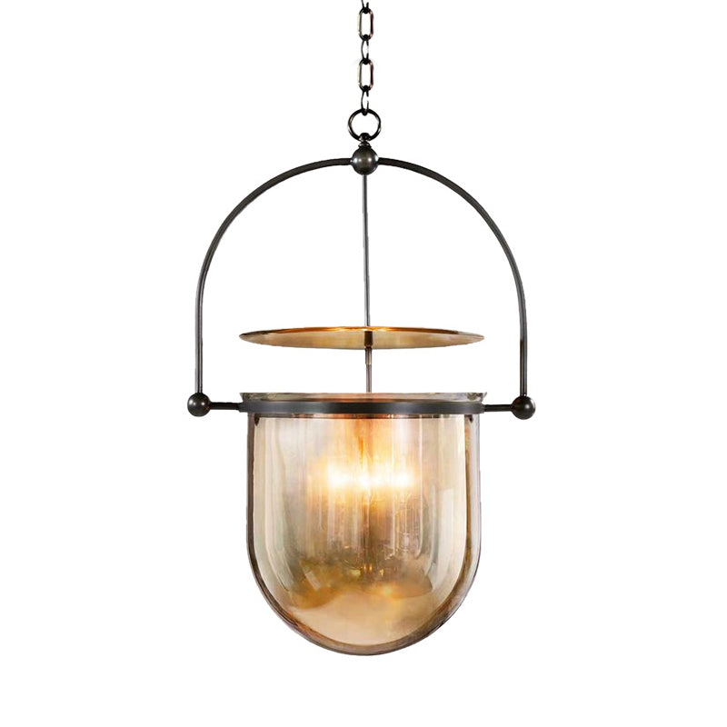 Countryside Dome Anhänger Beleuchtung 1 Kopf Cognac Glas Deckenlampe für Kücheninsel