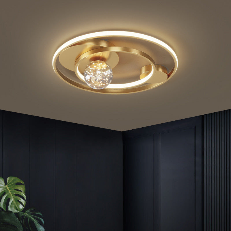 Círculo semi Flush Mount Lighture Acrílico Accesorios modernos de techo de montaje de lavado para dormitorio