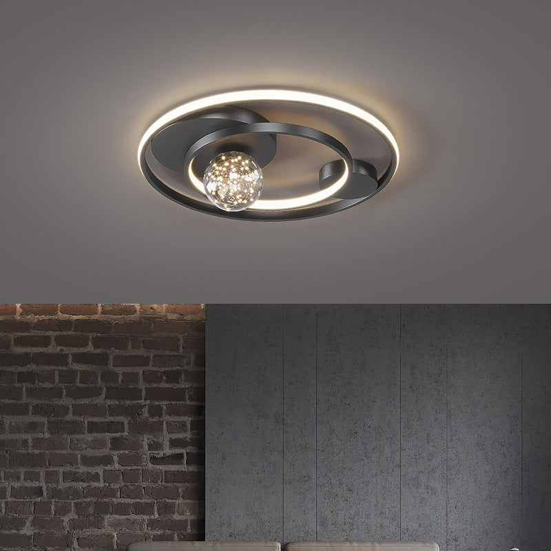 Circle Semi Flush Mount Light Fixture Acrylic Modern Flush Mount Ceiling Light Fixtures for Bedroom