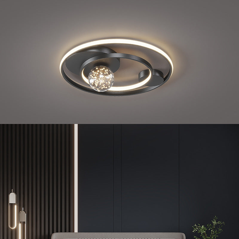 Circle Semi Flush Mount Light Fixture Acrylic Modern Flush Mount Ceiling Light Fixtures for Bedroom