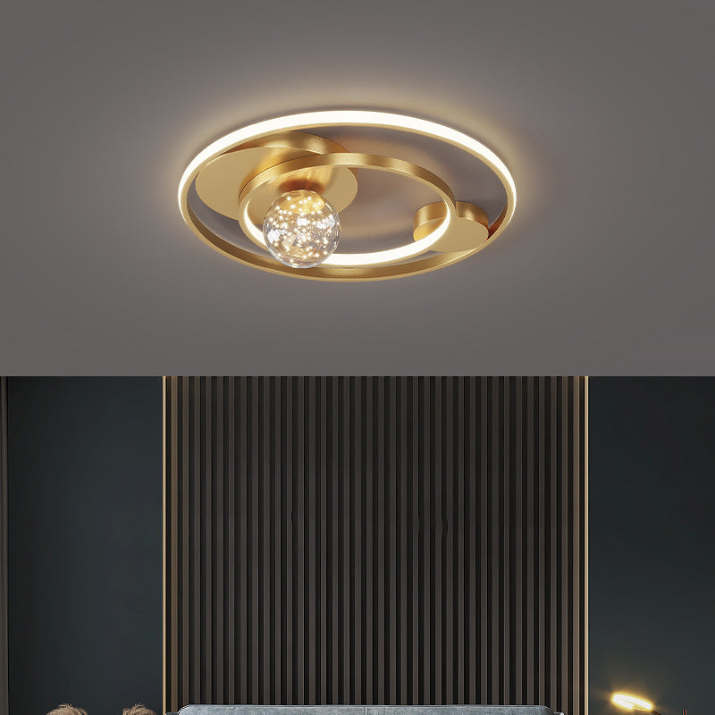 Círculo semi Flush Mount Lighture Acrílico Accesorios modernos de techo de montaje de lavado para dormitorio