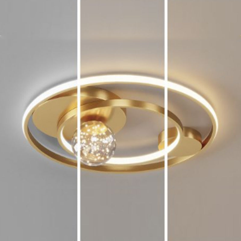 Circle Semi Flush Mount Light Fixture Acrylic Modern Flush Mount Ceiling Light Fixtures for Bedroom