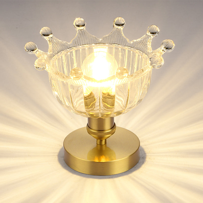 1-Light Gold Contemporary Flush Mount Flower Shade Glass Ceiling Light Fixture for Hallway