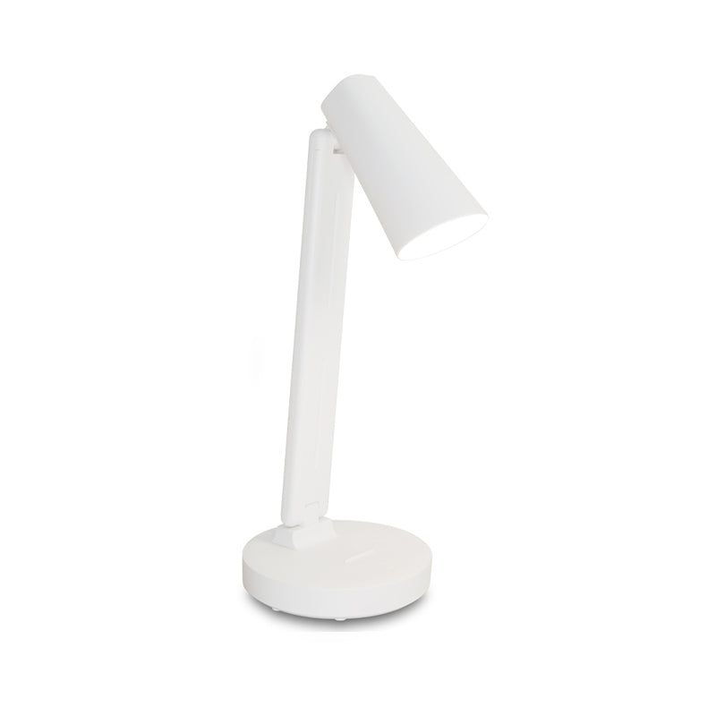 Rechargeable White Conical Table Lamp Nordic Plastic LED Reading Book Light for Study Room