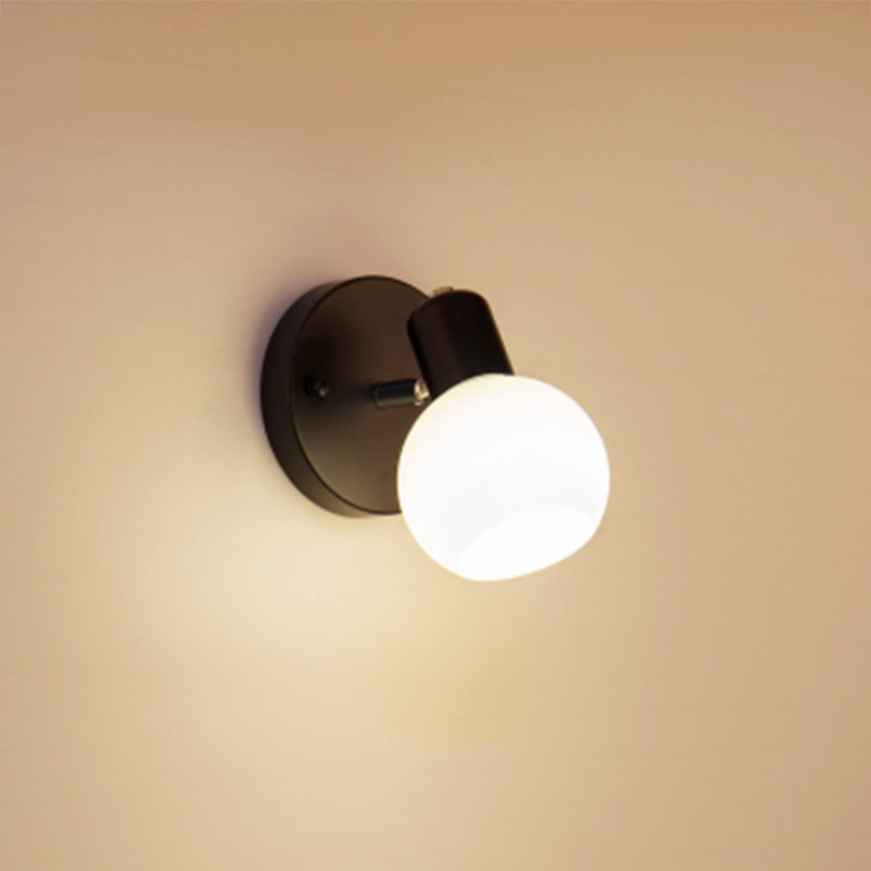 Ball-Shaped Wall Sconce Lighting Minimalist Style Glass Wall Mounted Light Fixture