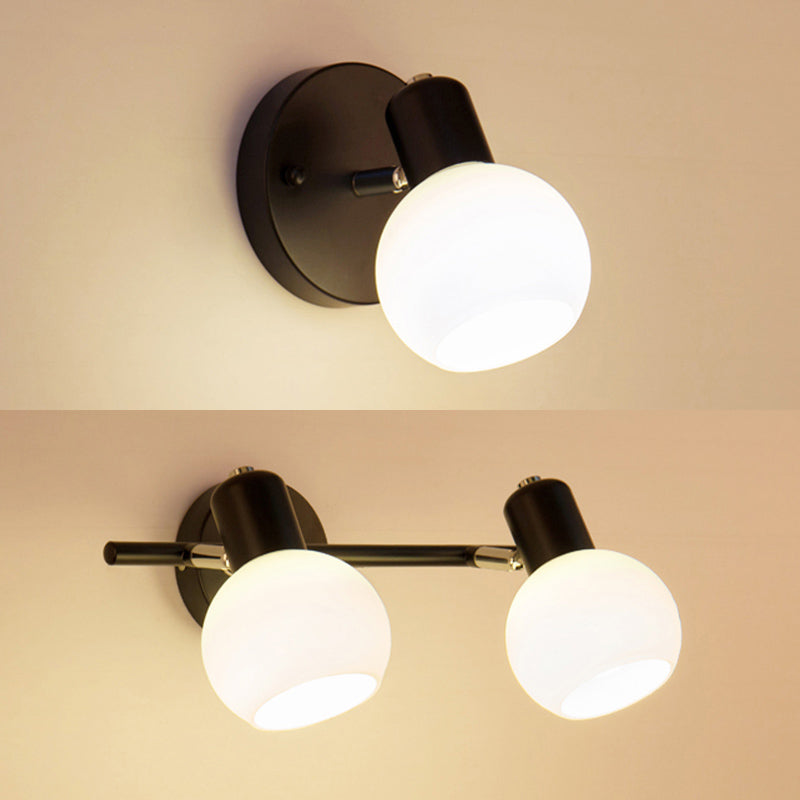 Ball-Shaped Wall Sconce Lighting Minimalist Style Glass Wall Mounted Light Fixture