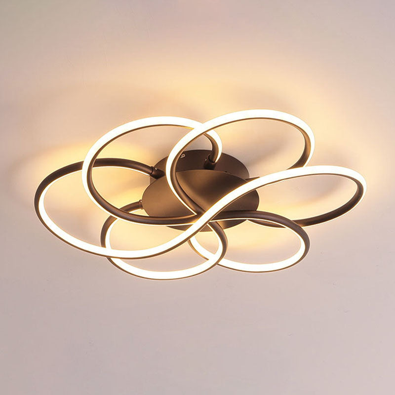 Nordic LED Ceiling Flush Mount Light Flower-Shaped Ceiling Lighting with Metal Shade