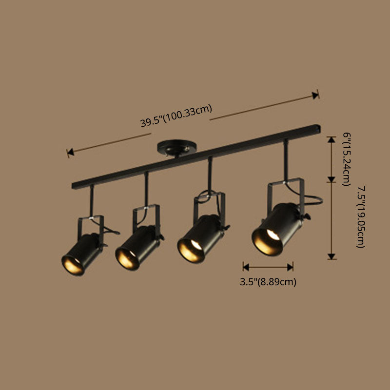 Lineare Flush Mount -Tracking Deckenleuchte Minimalismus Metall Black Deckenleuchte