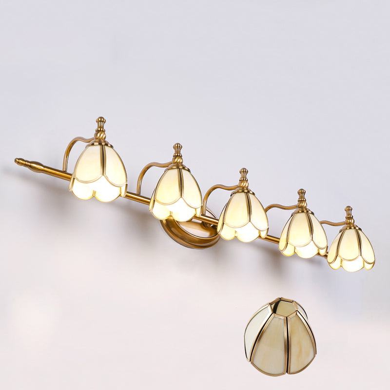 Luz de lámpara de pared armada contemporánea de latón Luz de vidrio de vidrio para baño