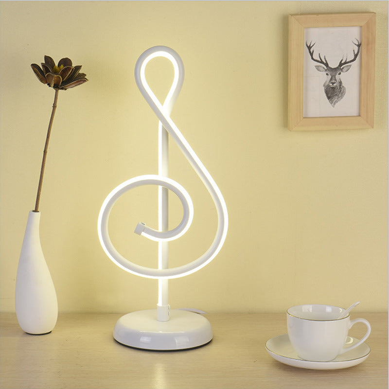 Art Decor Minimalist Linear Table Lamp Metallic Bedroom LED Night Stand Light