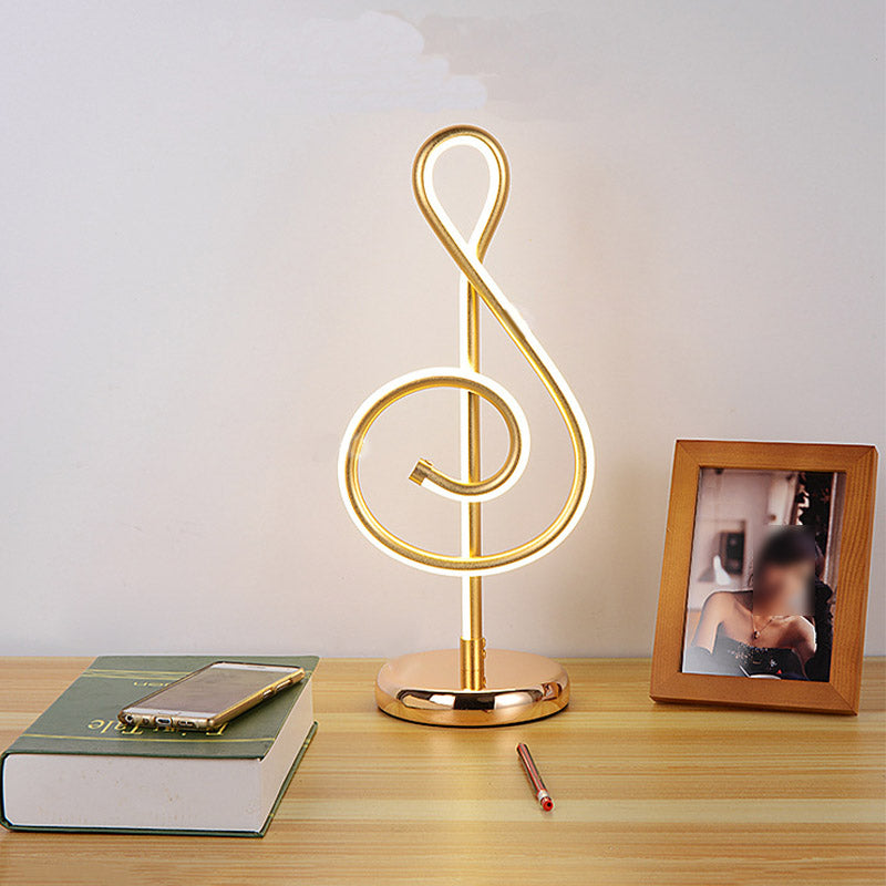 Art Decor Minimalist Linear Table Lamp Metallic Bedroom LED Night Stand Light