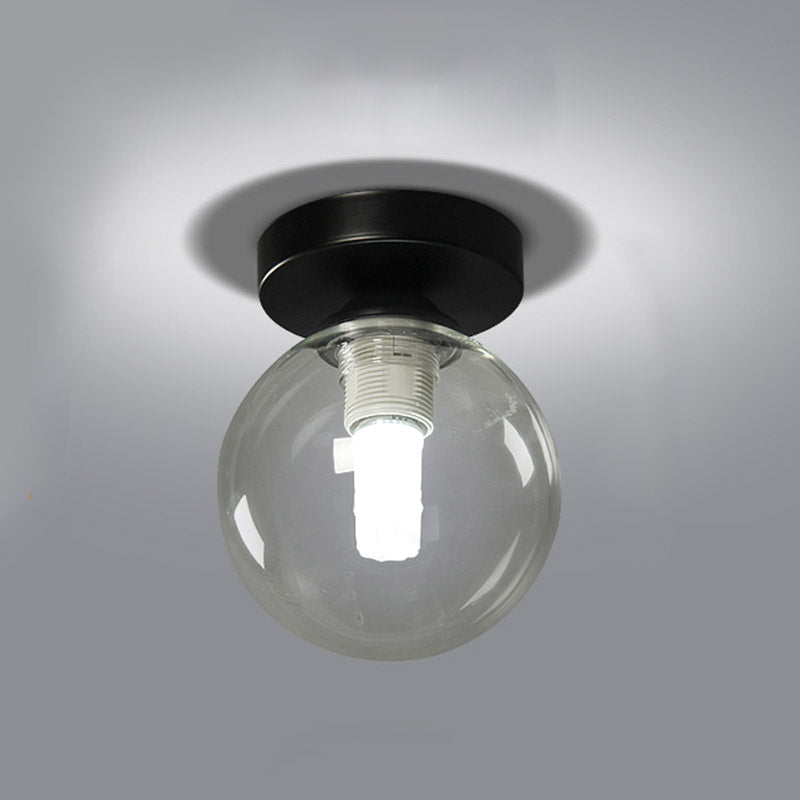 Zeitgenössischer Globe Flush Mount Clear Glass Deckenleuchte für den Flur