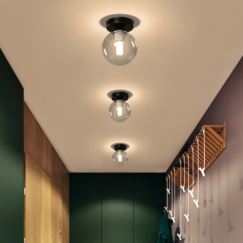 Globe contemporain Flush Mount Glass Enter