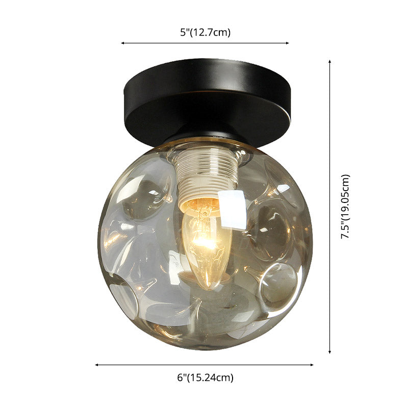 Globe contemporain Flush Mount Glass Enter