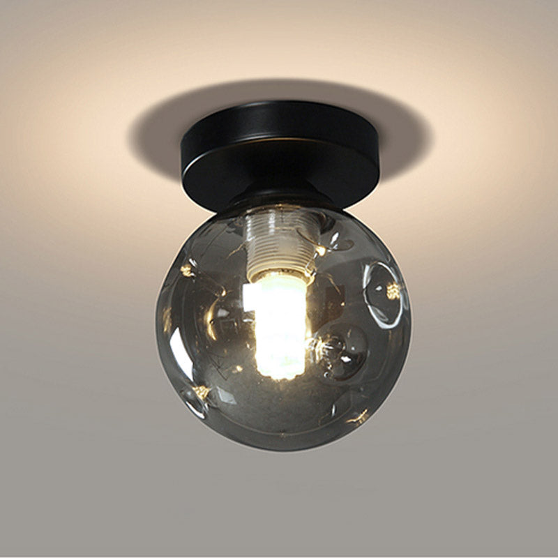 Globe contemporain Flush Mount Glass Enter