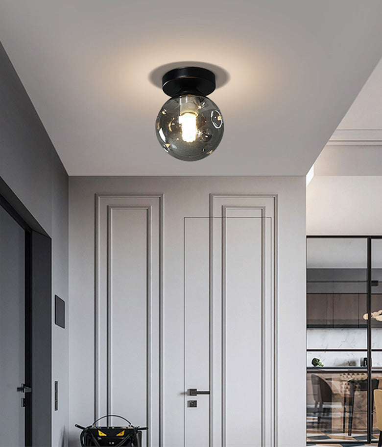 Globe contemporain Flush Mount Glass Enter