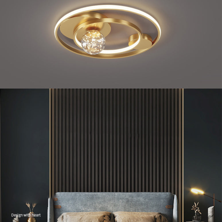 Circle Semi Flush Mount Light Fixture Acrylic Modern Flush Mount Ceiling Light Fixtures for Bedroom