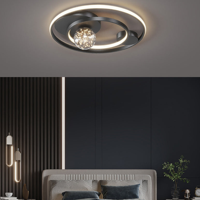 Circle Semi Flush Mount Light Fixture Acrylic Modern Flush Mount Ceiling Light Fixtures for Bedroom