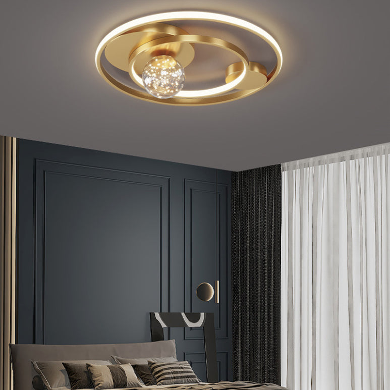 Circle Semi Flush Mount Light Fixture Acrylic Modern Flush Mount Ceiling Light Fixtures for Bedroom